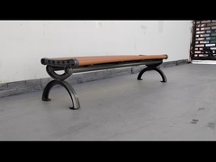 Mobiliário de jardim de jardim banco de plástico de madeira com pernas de alumínio fundido banco de lazer ao ar livre