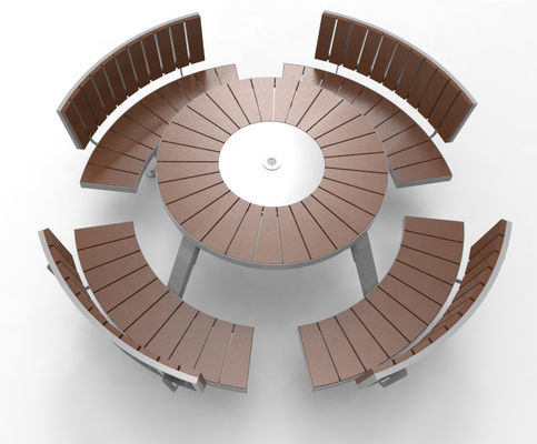 Restaurant Outdoor Bench Table Set With Hot Dip Galvanized Powder Coated Finish