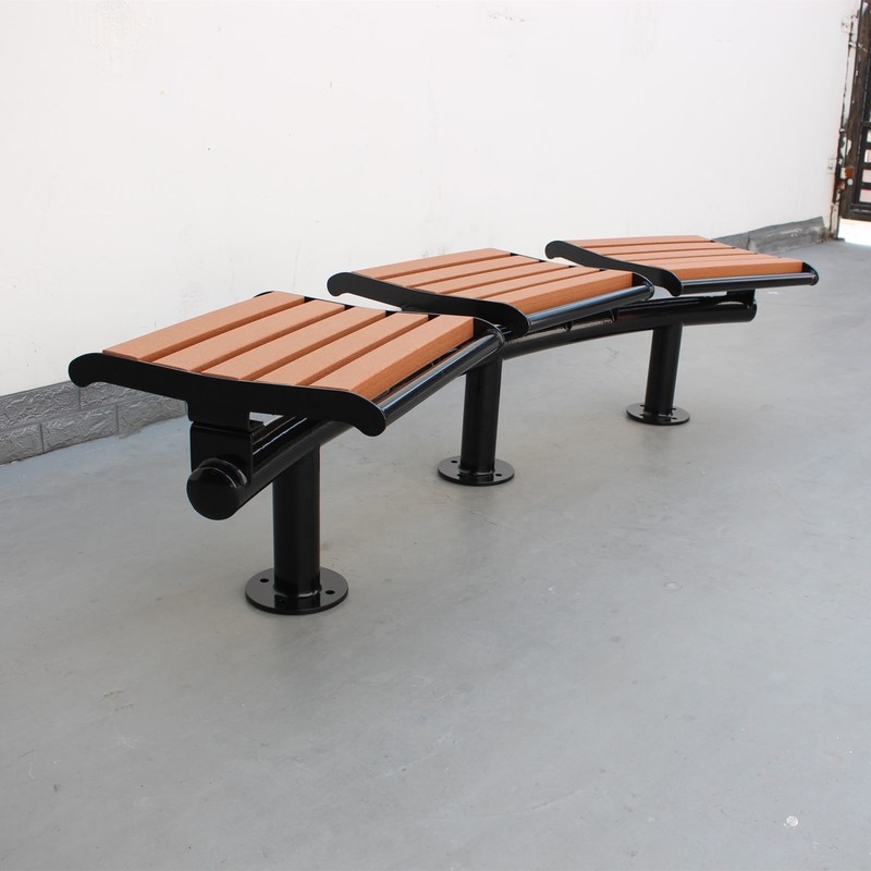 3 Seater Outdoor Recycled Plastic Benches , Curved Picnic Bench OEM ODM